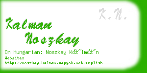 kalman noszkay business card